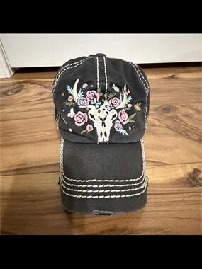 KBETHOS Black Vintage Logo Cap with Olive Patch